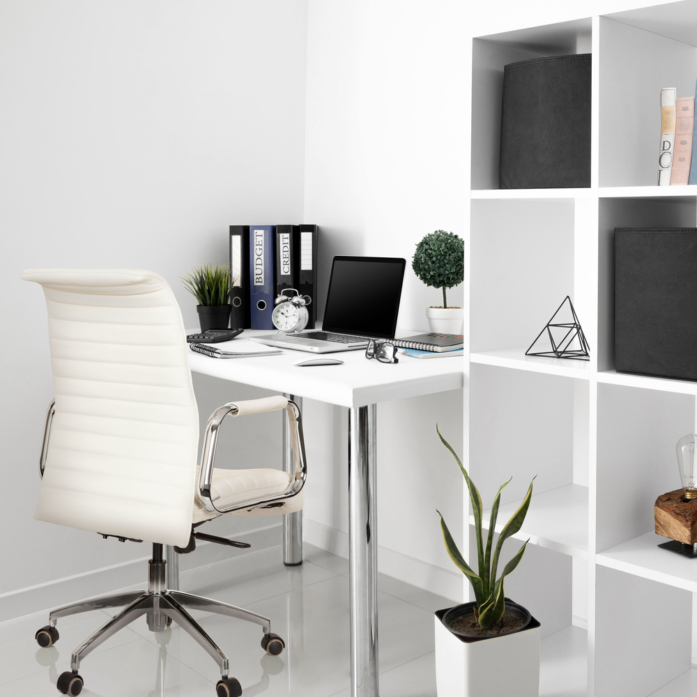 ASPERA 10 Office chair Swivel with castors Leather White