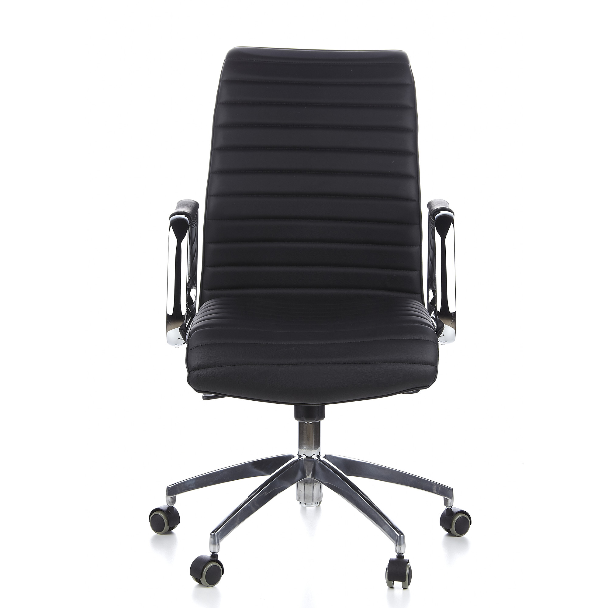 ASPERA 10 Swivel Office Chair with Casters Leather Black