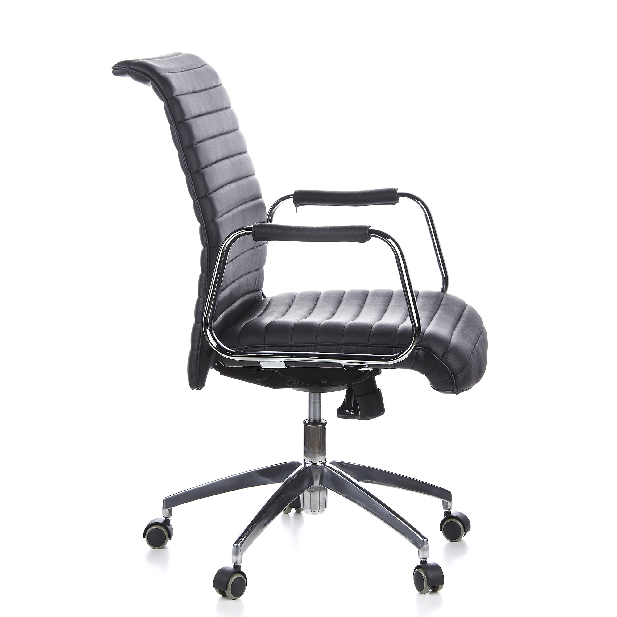 ASPERA 10 Swivel Office Chair with Casters Leather Black