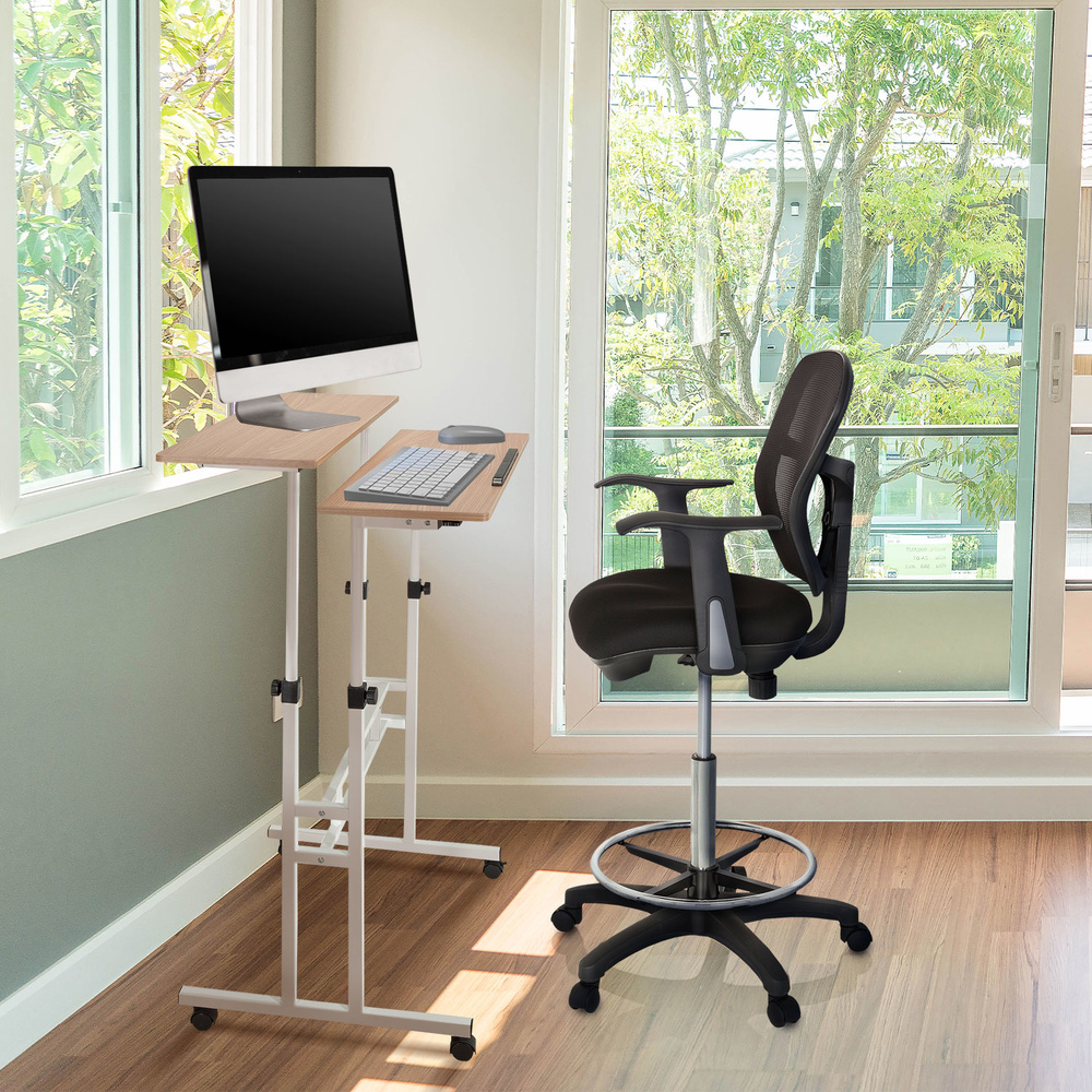 WORKSTATION I Desk with casters Wood White
