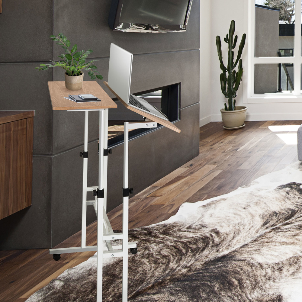 WORKSTATION I Desk with casters Wood White