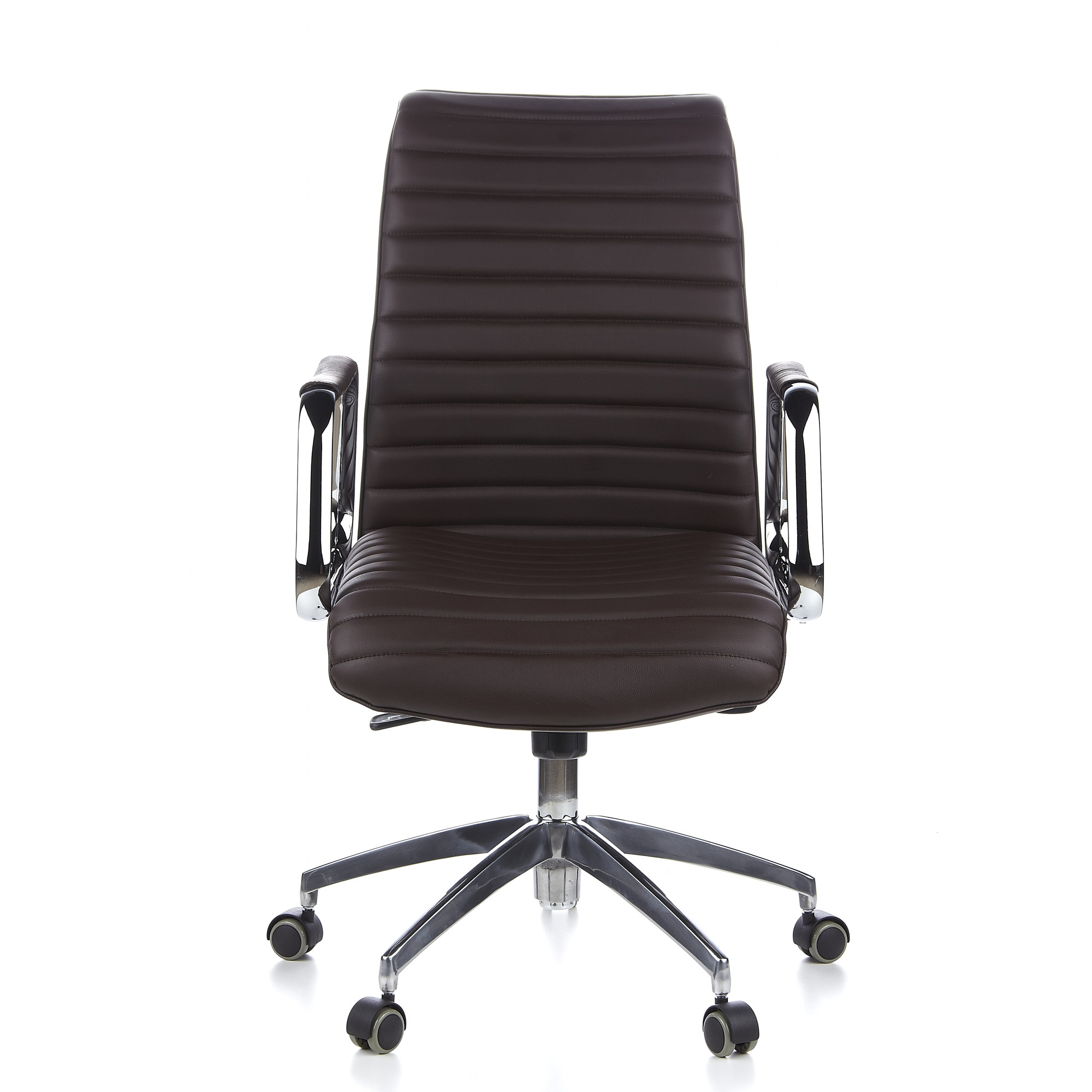 ASPERA 10 Swivel office chair with castors Leather Brown