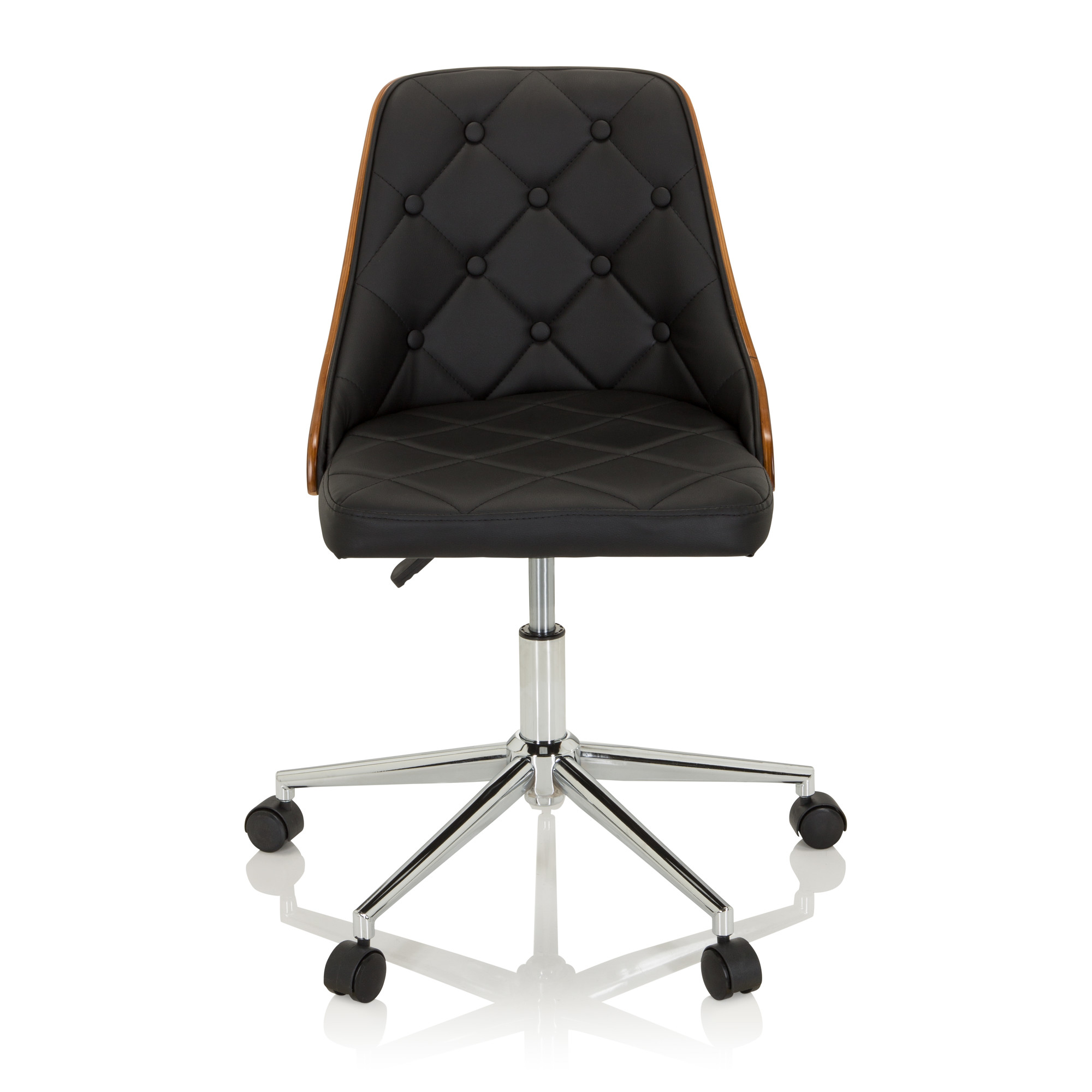 CENCA Office Chair Swivel with Casters Faux Leather Black