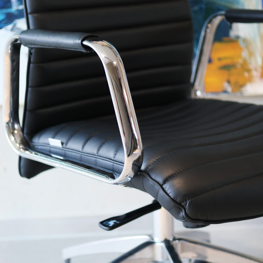ASPERA 20 Office chair with casters Nappa leather Black