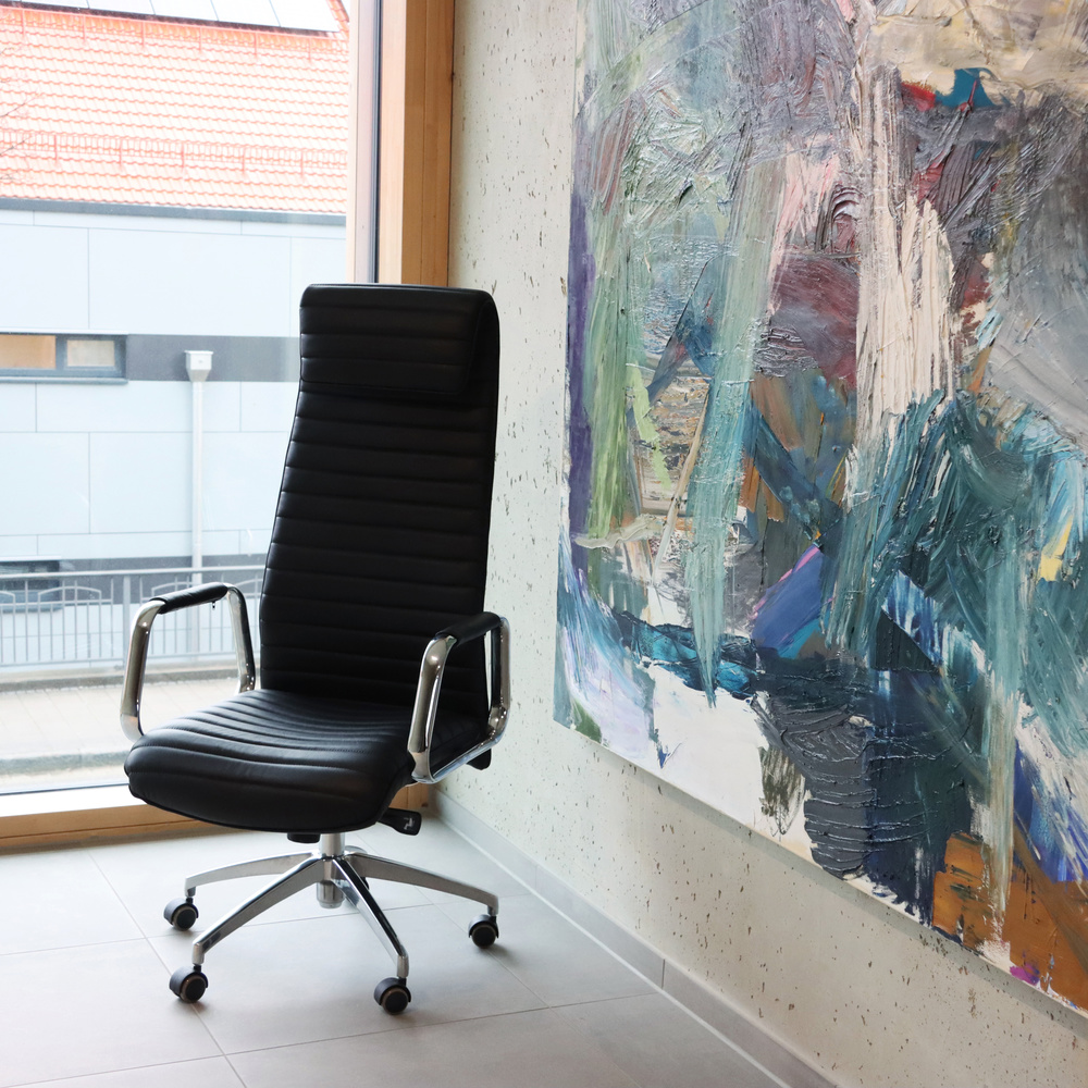 ASPERA 20 Office chair with casters Nappa leather Black