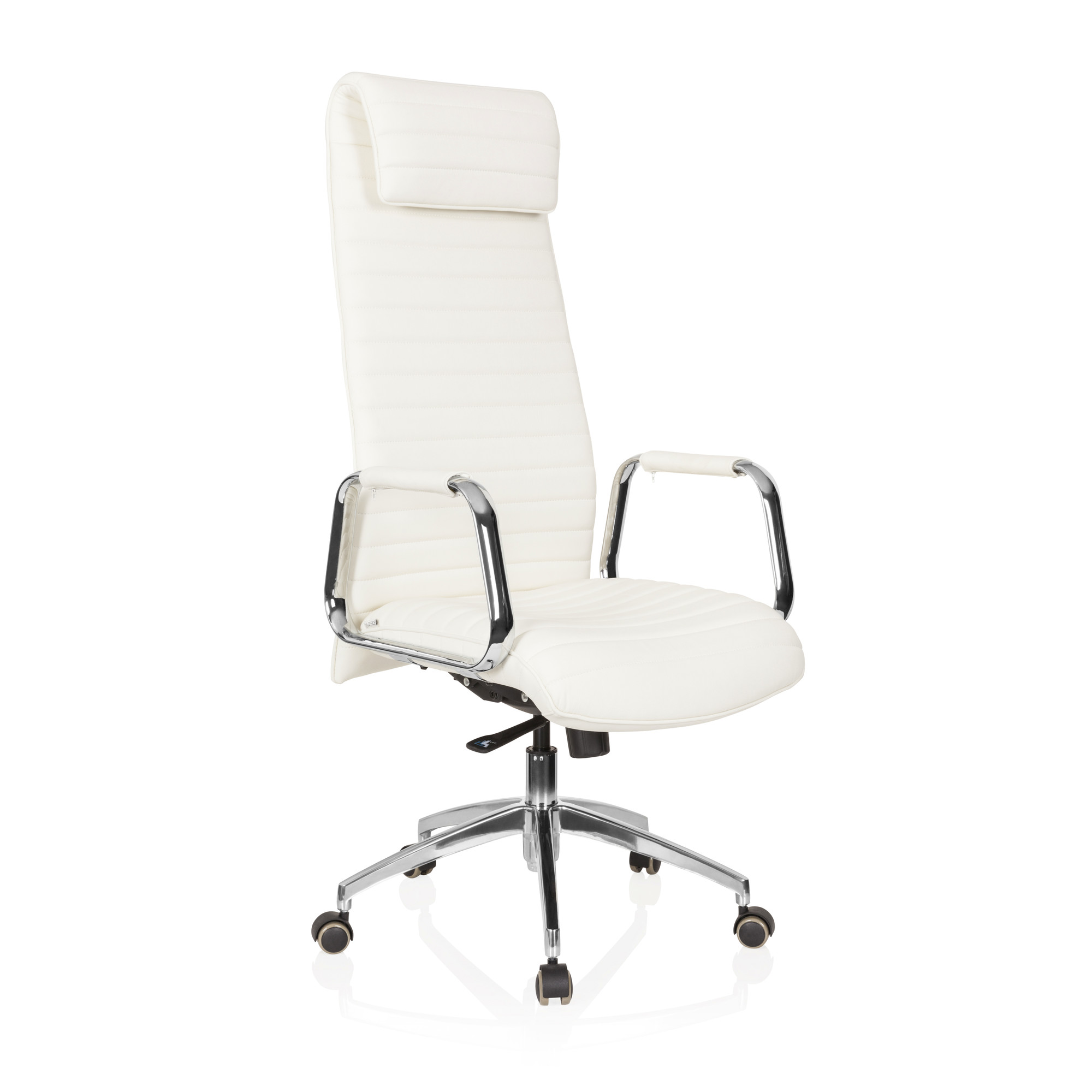 ASPERA 20 Office chair with casters Nappa leather White