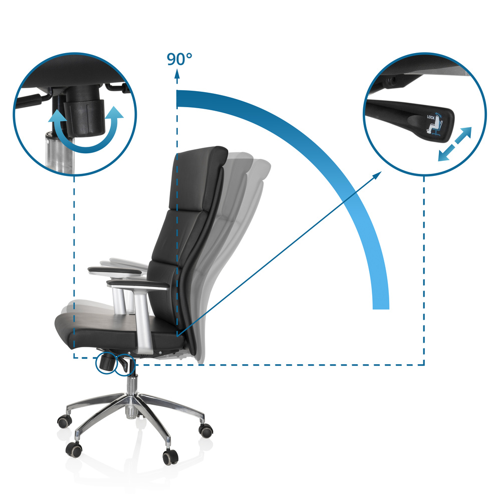 MONZA 20 Swivel Office Chair Leather Black