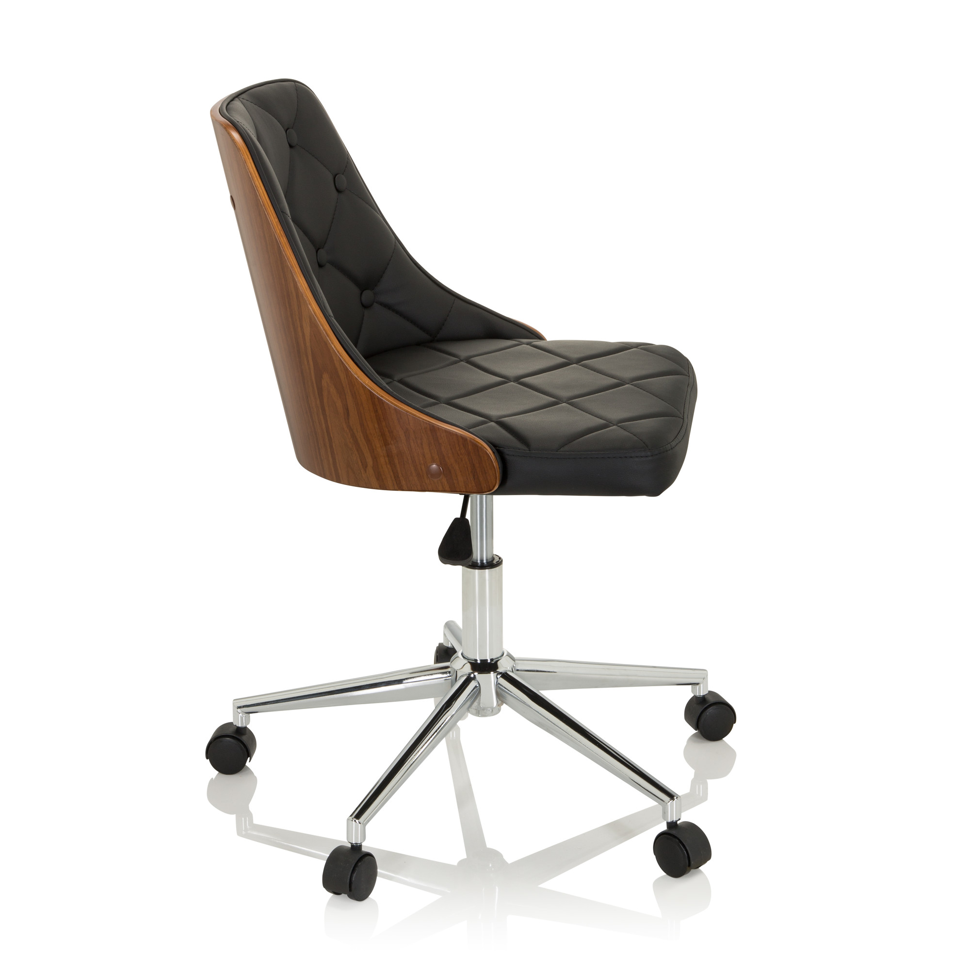 CENCA Office Chair Swivel with Casters Faux Leather Black