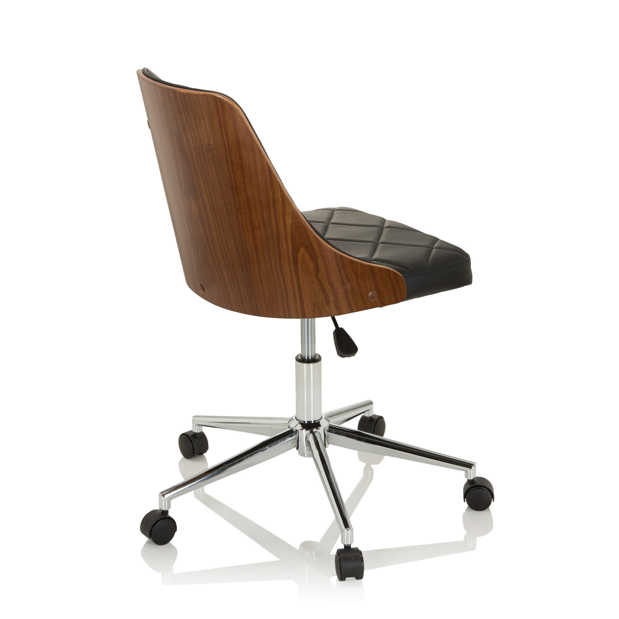CENCA Office Chair Swivel with Casters Faux Leather Black