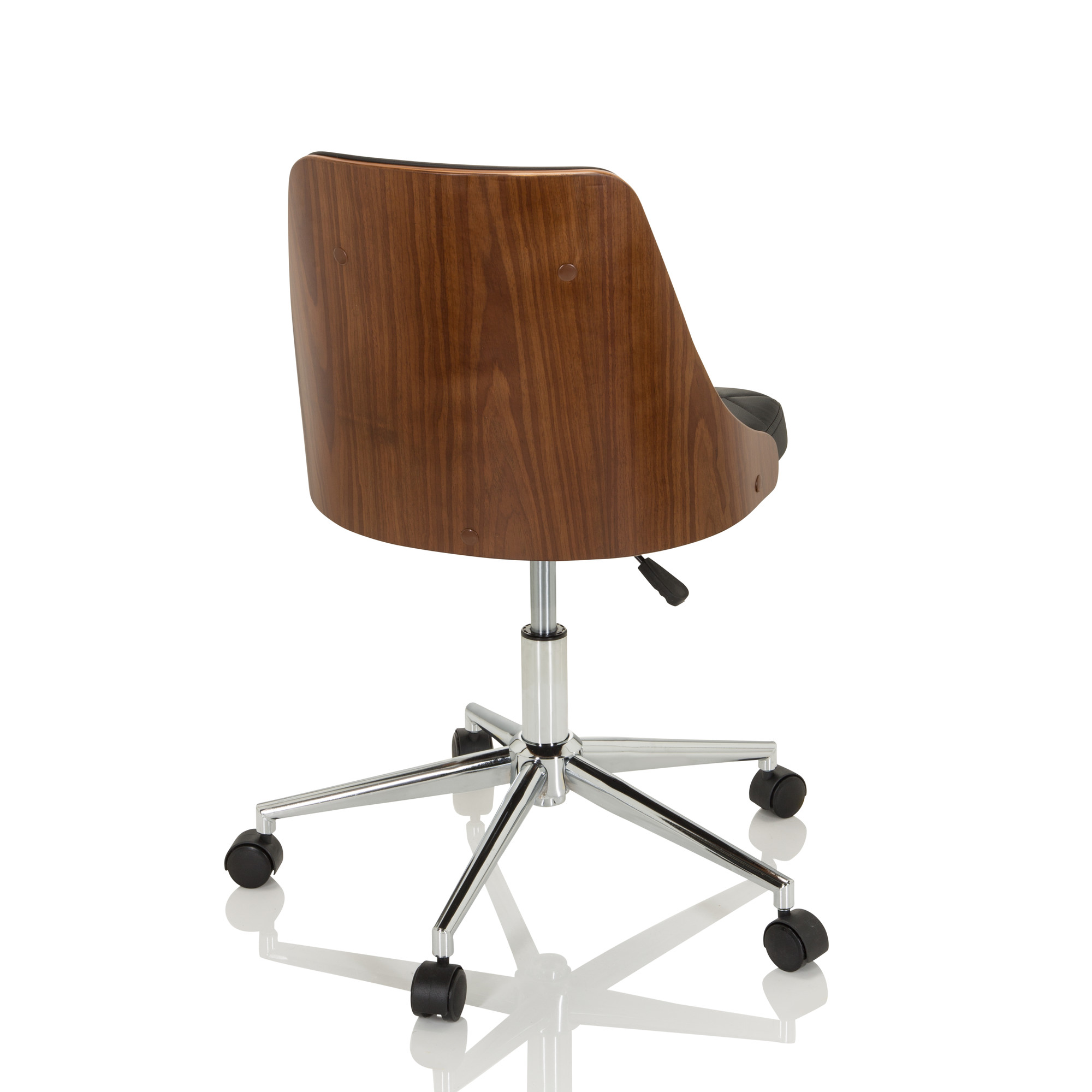 CENCA Office Chair Swivel with Casters Faux Leather Black