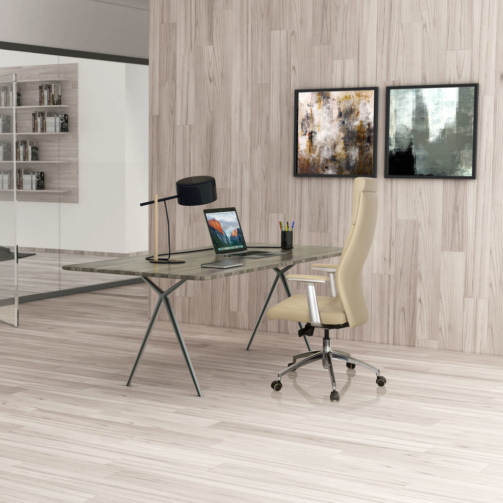 MONZA 20 Swivel Office Chair Leather Beige