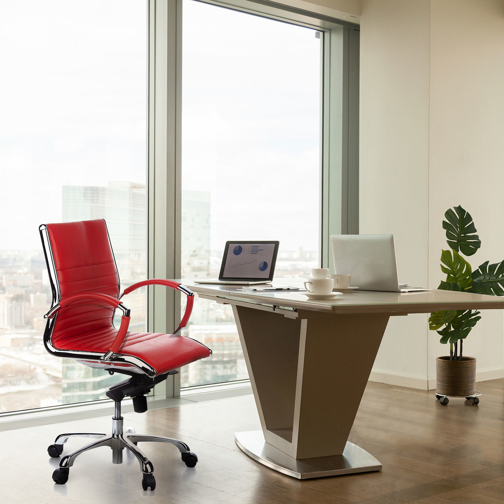PARMA 10 Office chair leather red