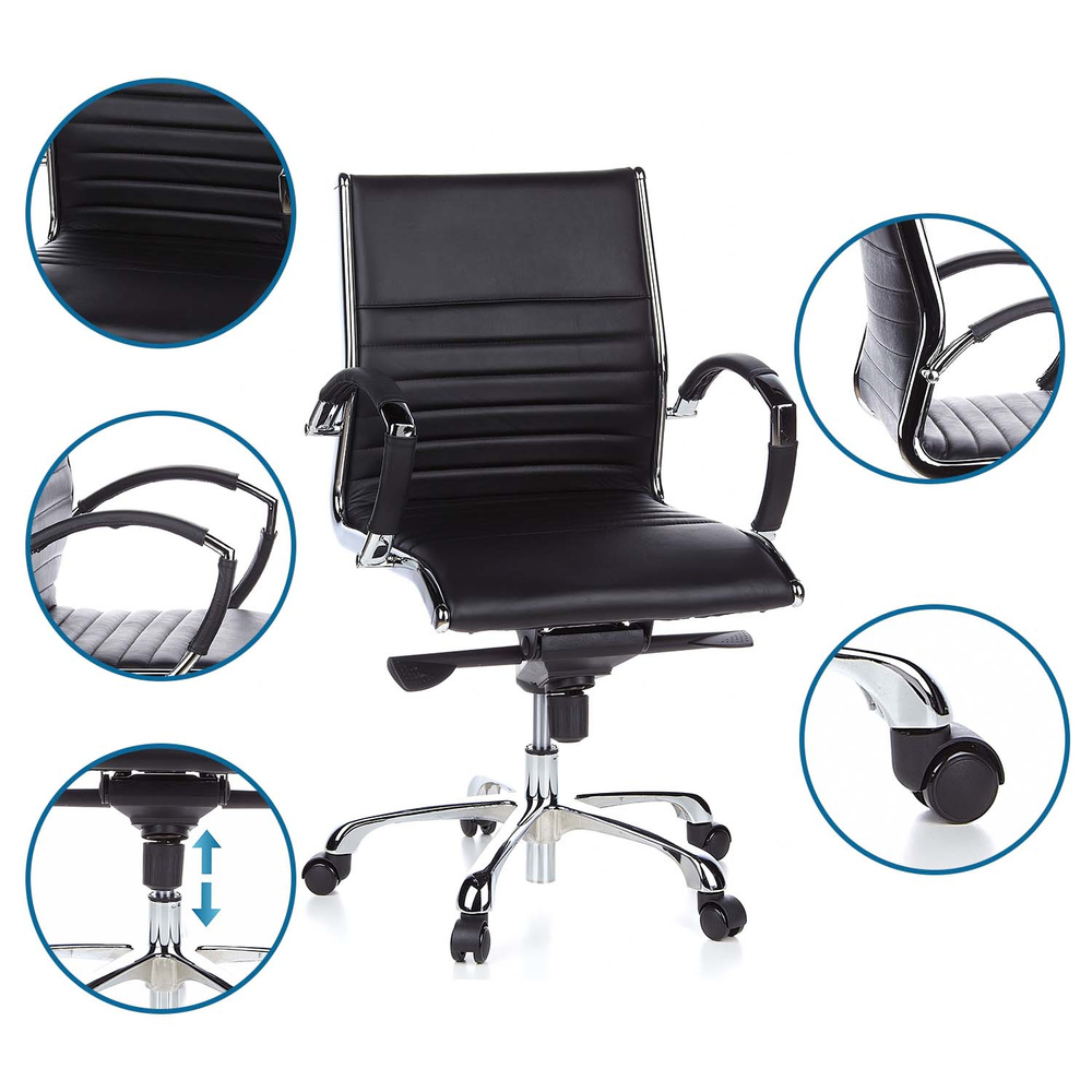 PARMA 10 Office chair leather black