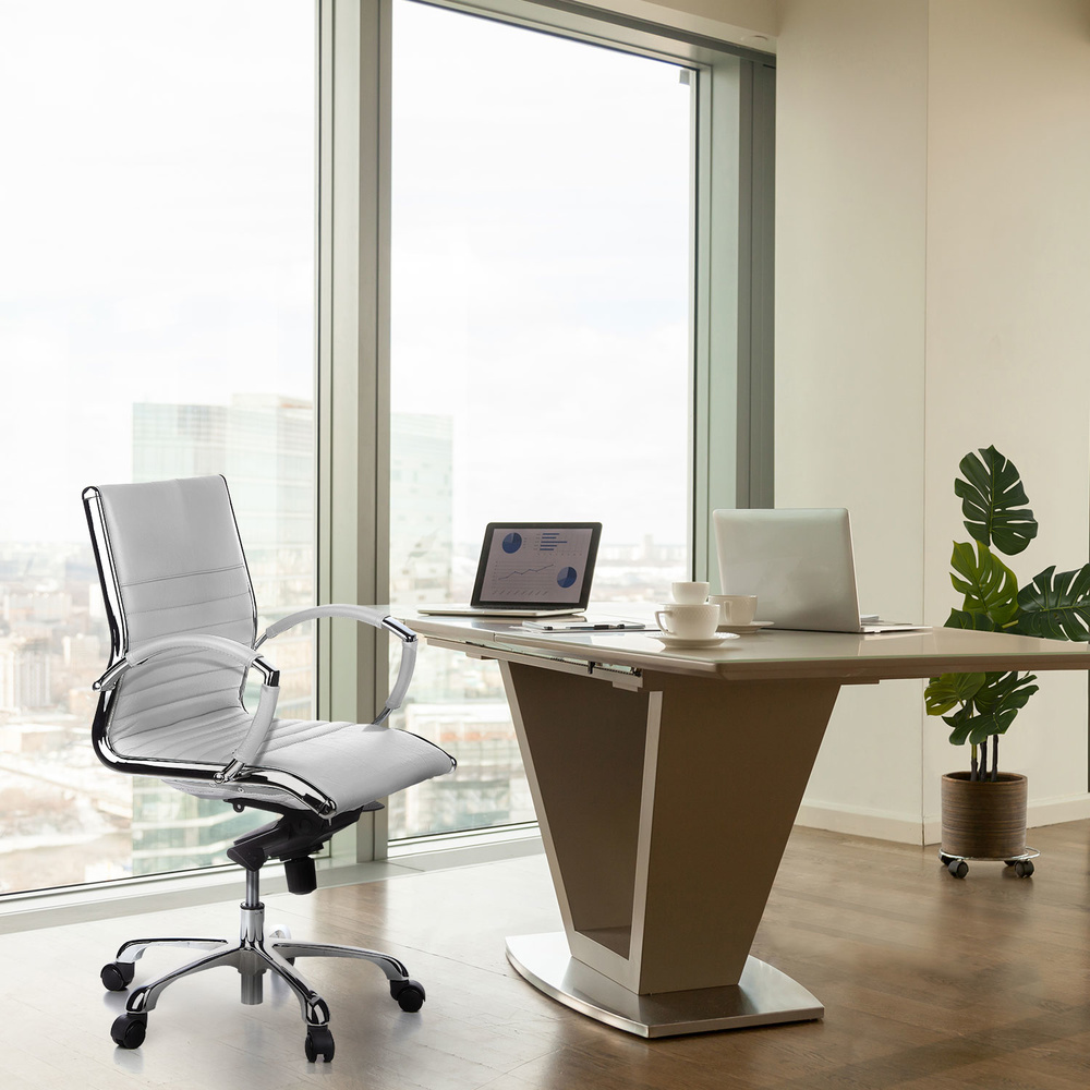 PARMA 10 Office chair leather White