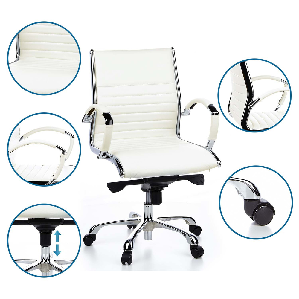 PARMA 10 Office chair leather White