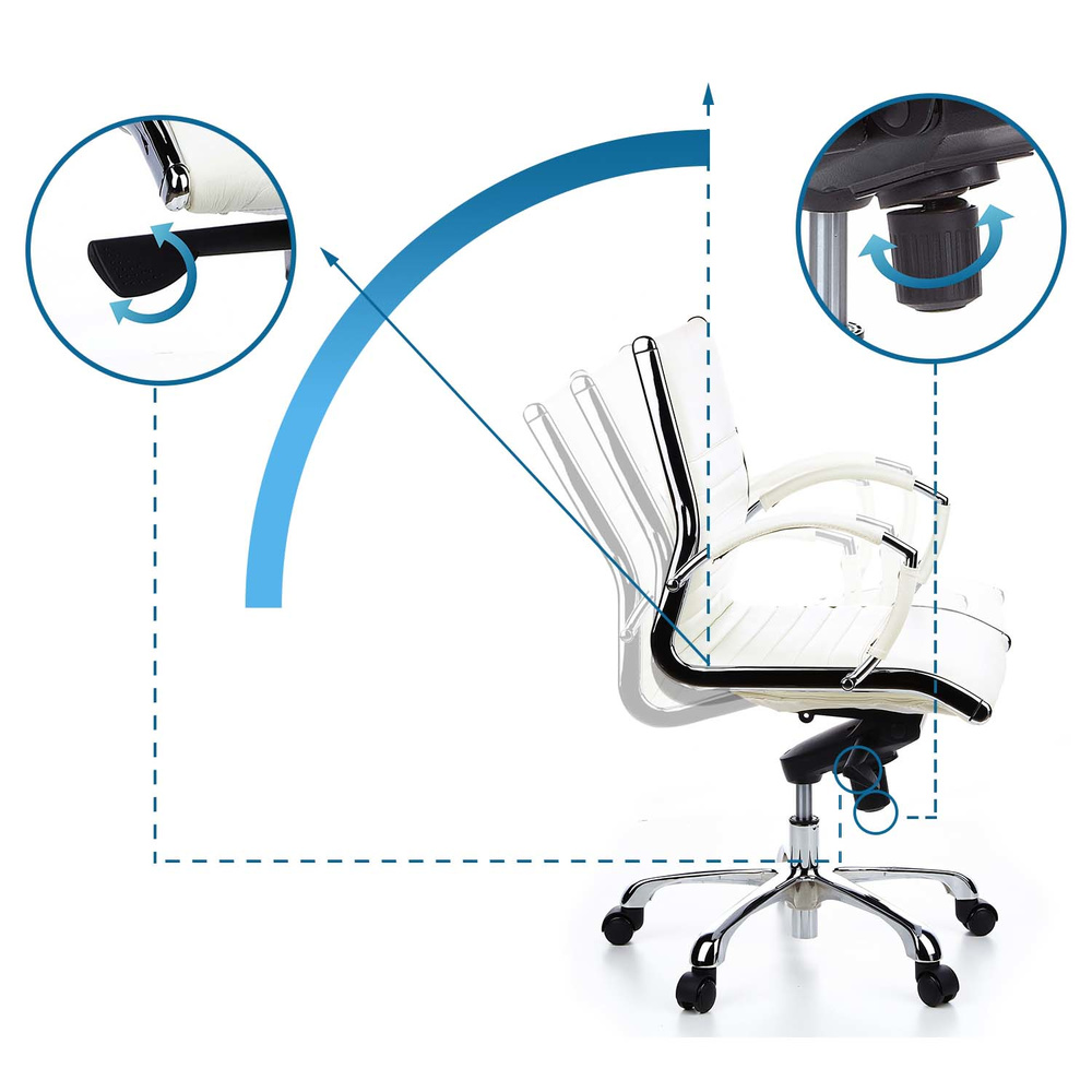 PARMA 10 Office chair leather White