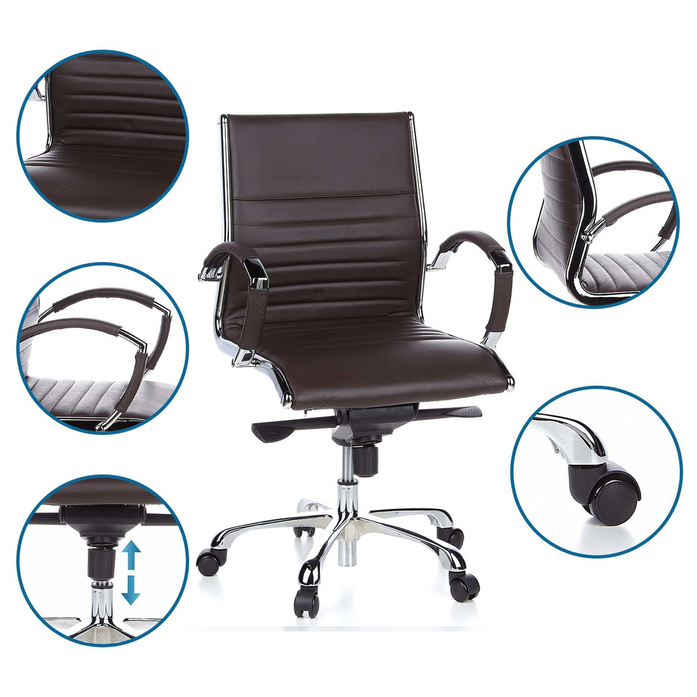 PARMA 10 Office chair leather brown
