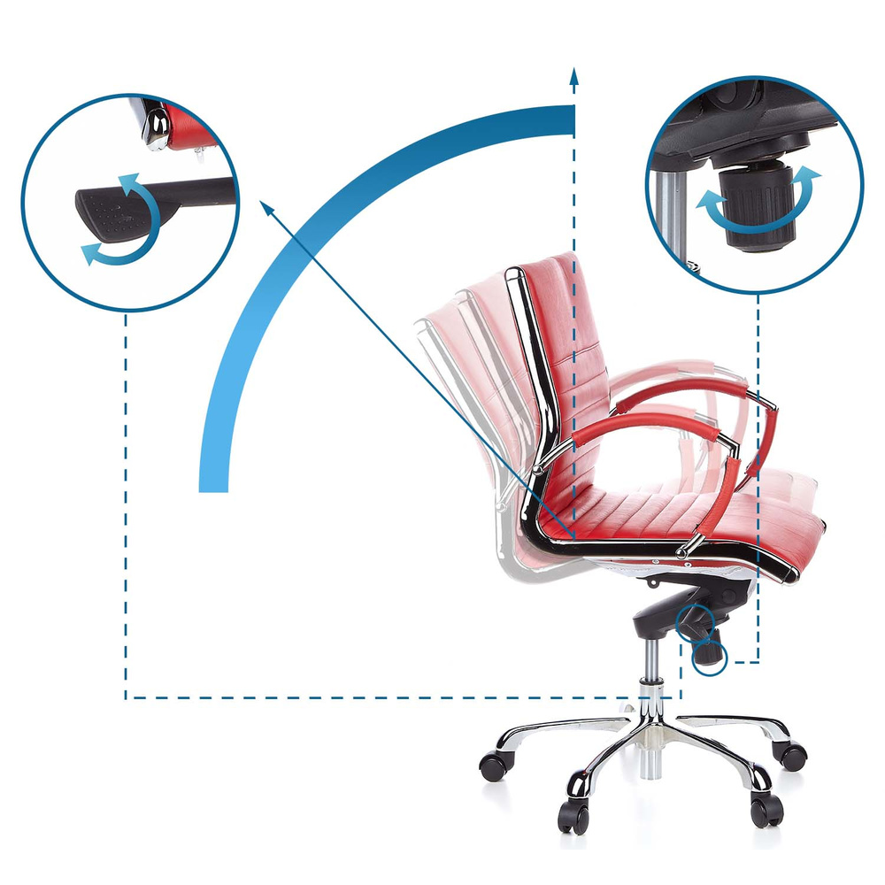 PARMA 10 Office chair leather red