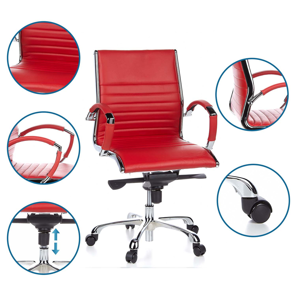 PARMA 10 Office chair leather red