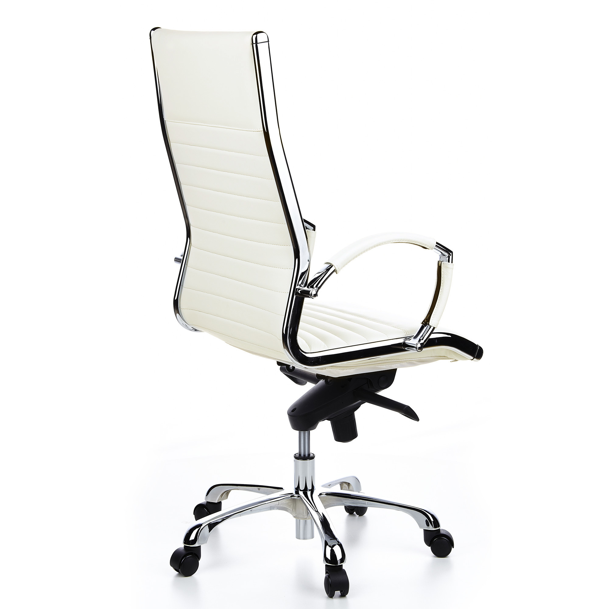 PARMA 20 Swivel office chair with casters, Leather, White