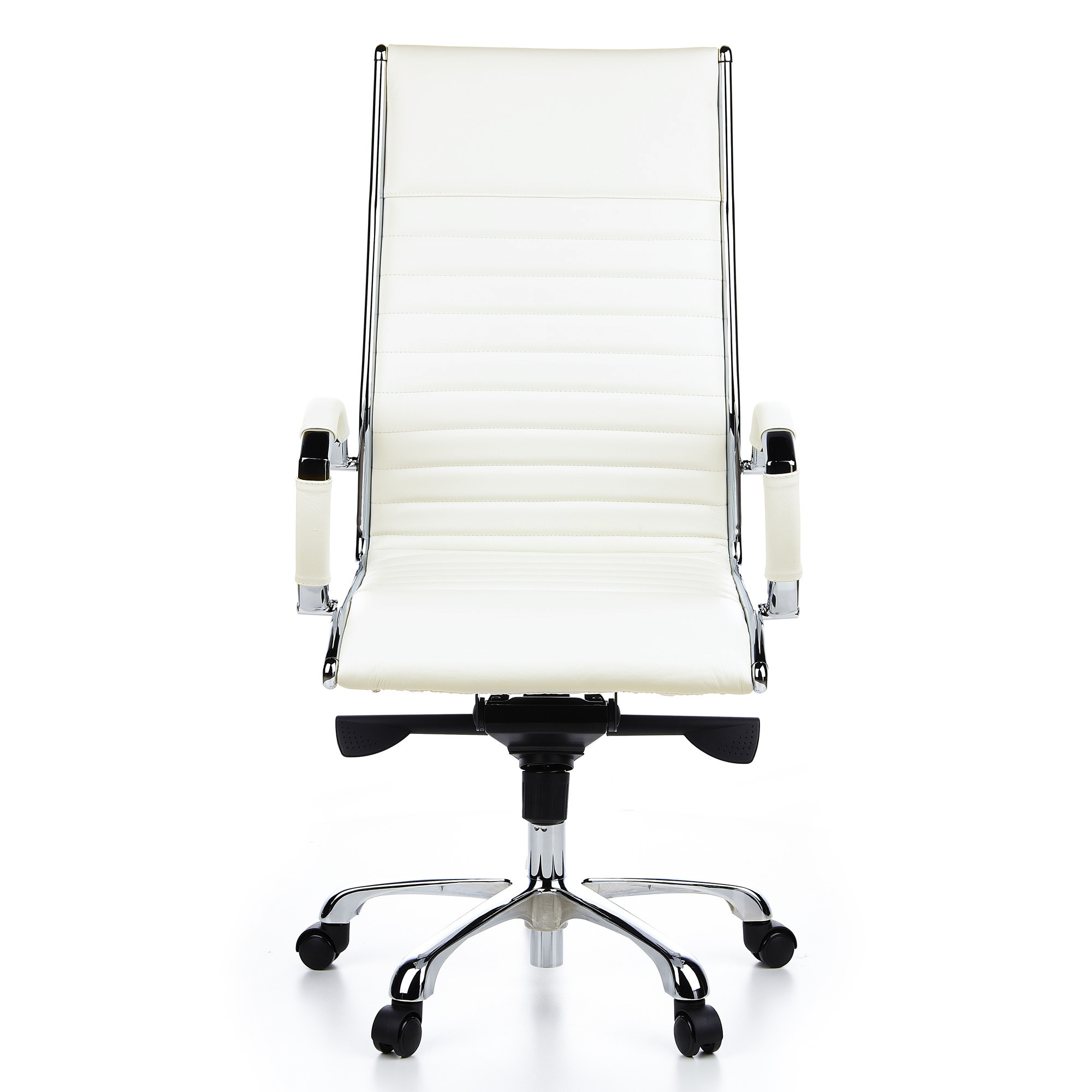 PARMA 20 Swivel office chair with casters, Leather, White