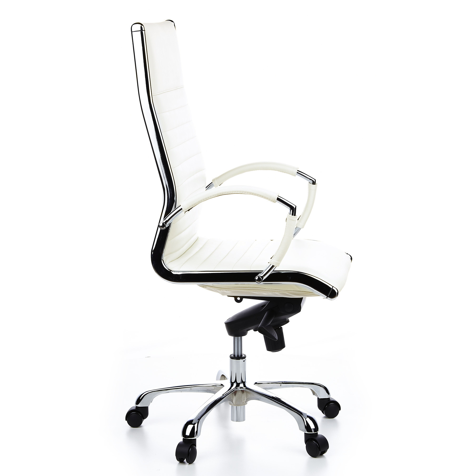 PARMA 20 Swivel office chair with casters, Leather, White