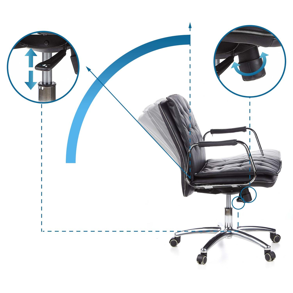 VILLA 10 Office Chair Leather Black