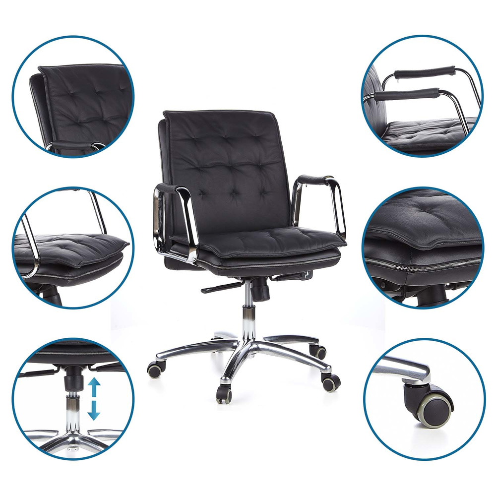 VILLA 10 Office Chair Leather Black