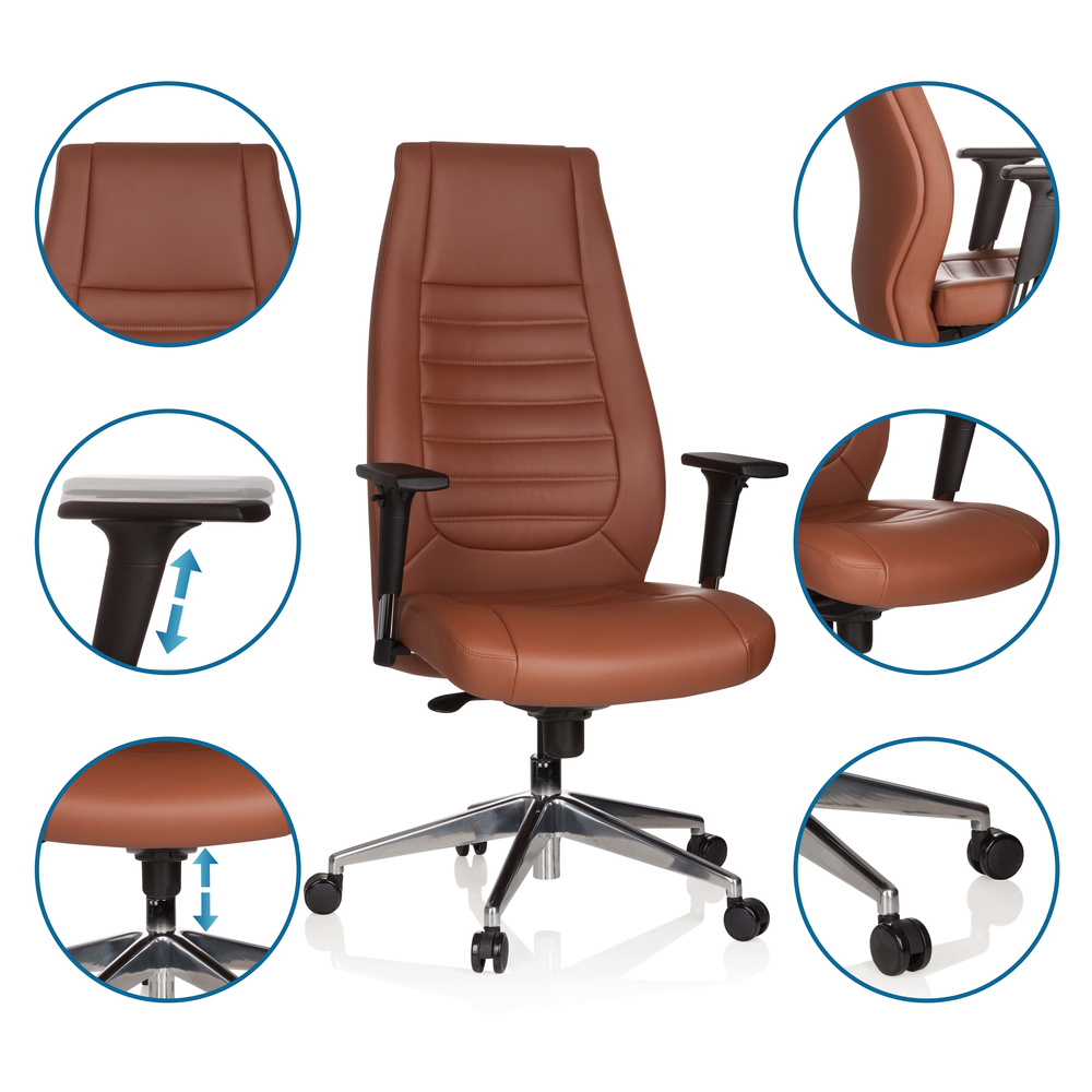 VITORO Office chair Faux leather Brown