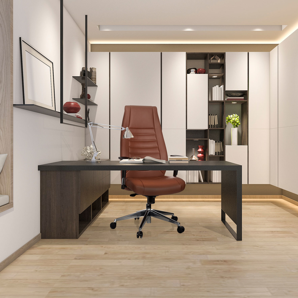 VITORO Office chair Faux leather Brown