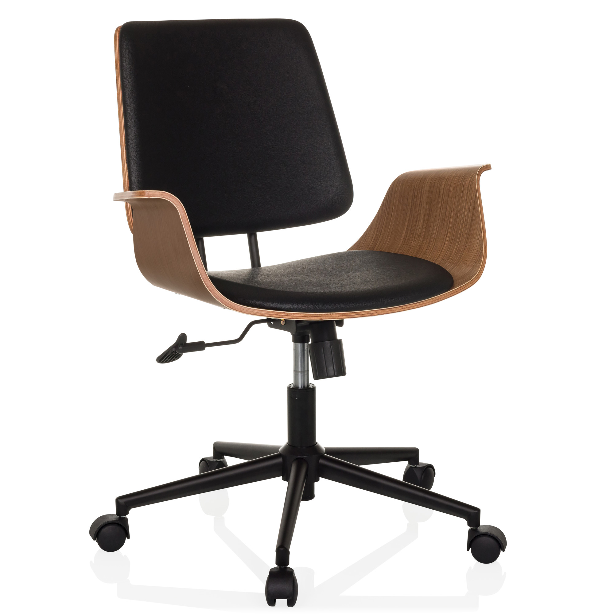 CENCA II Office Chair Swivel Faux Leather Upholstery Black