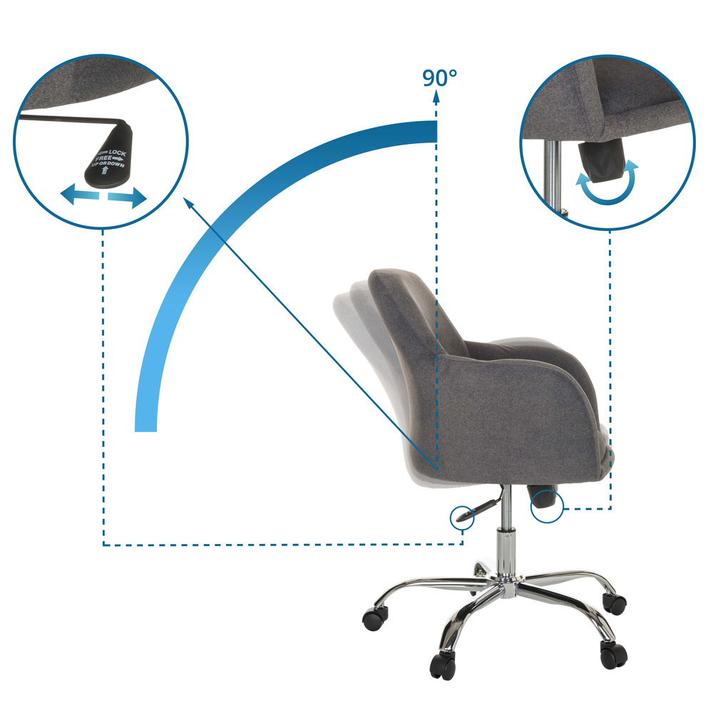 SOLAO 300 Swivel Office Chair Fabric Dark Grey