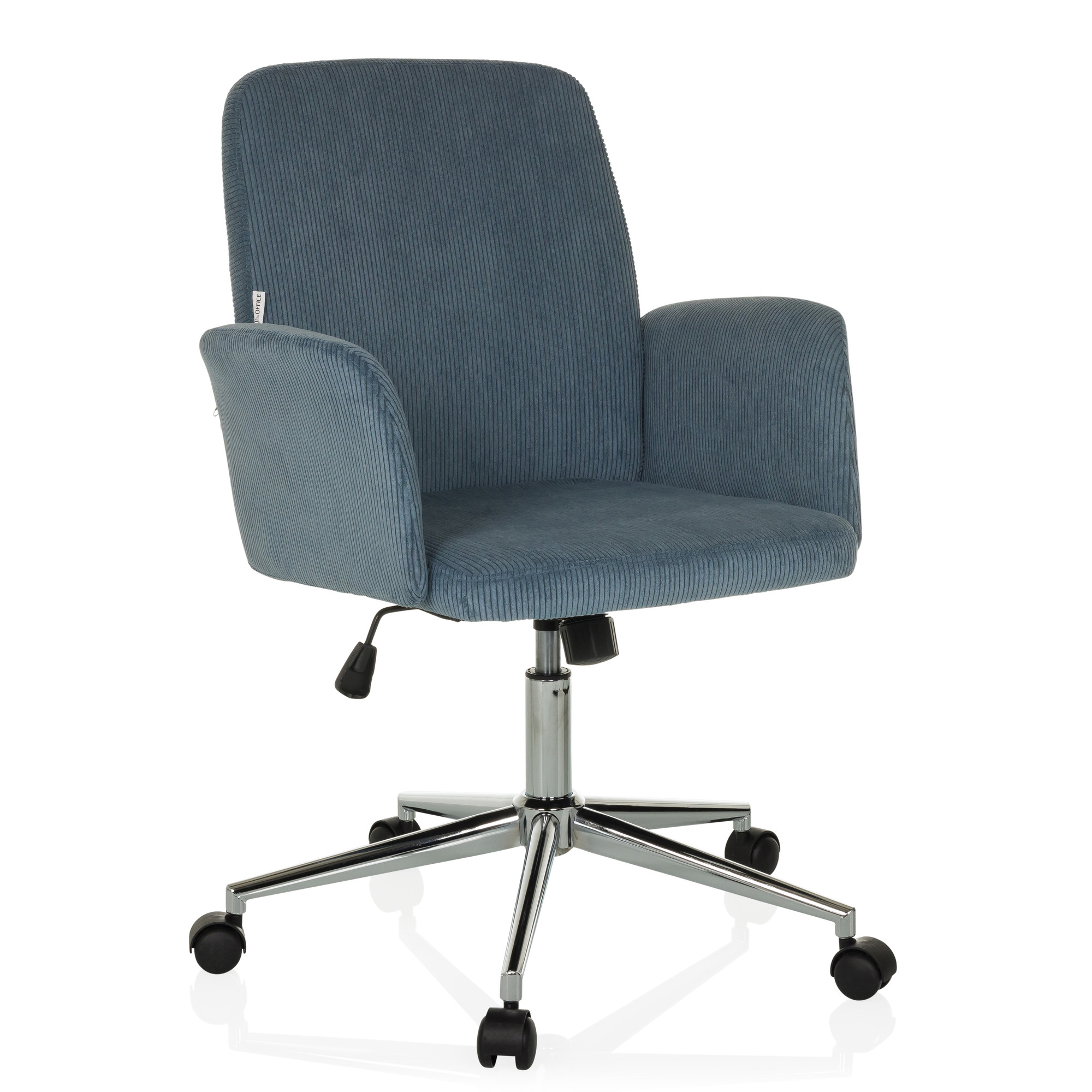 SOLAO CORD Bürostuhl Drehbar mit Cord-Optik Taubenblau