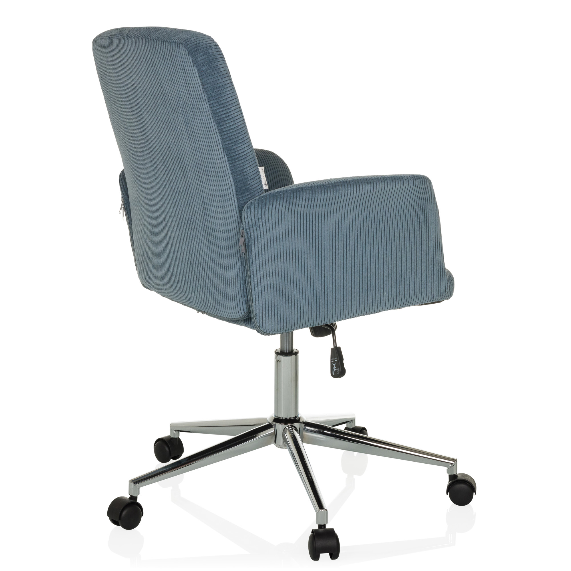 SOLAO CORD Bürostuhl Drehbar mit Cord-Optik Taubenblau