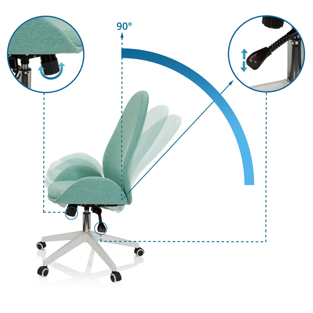 AVEA I Swivel office chair with casters Fabric Aqua