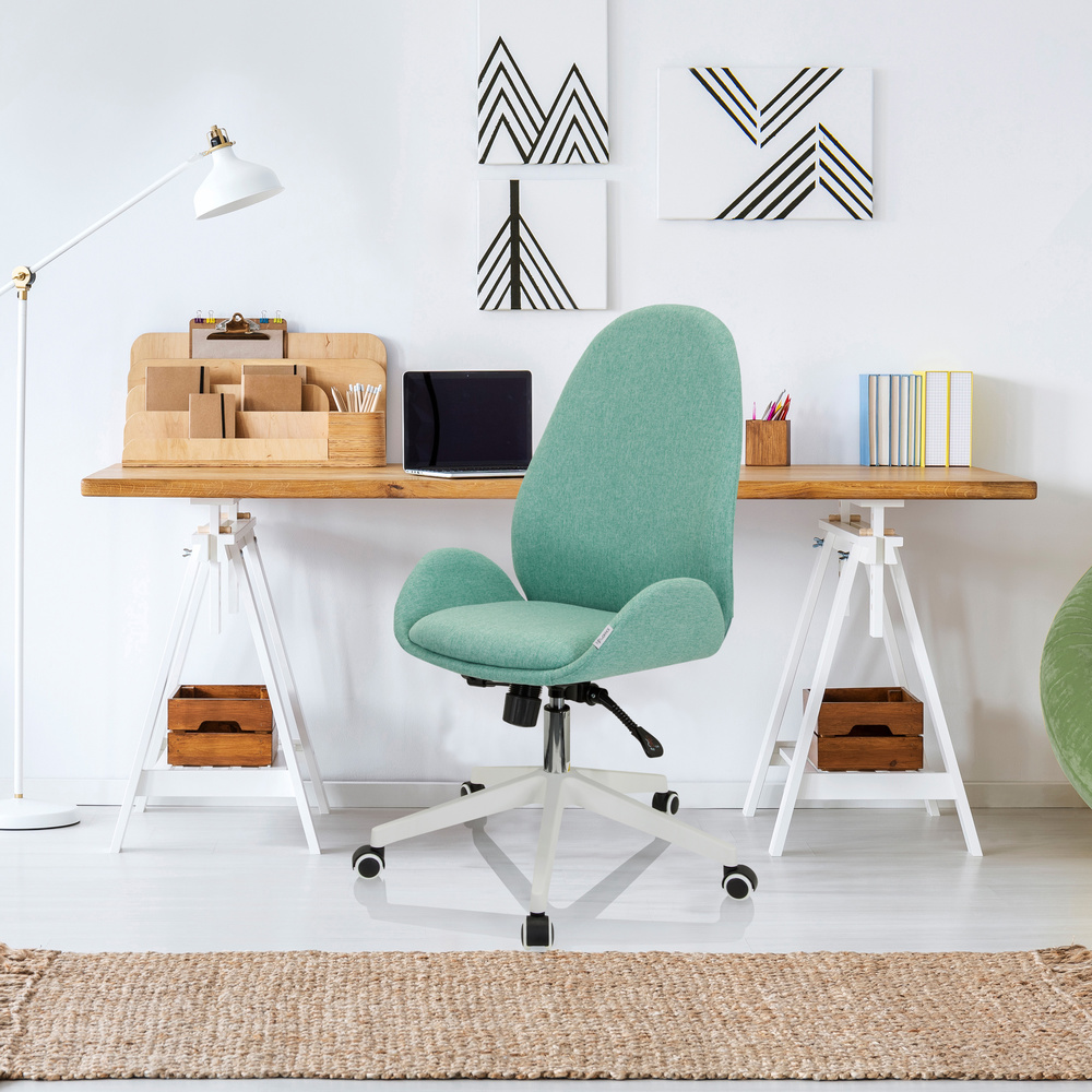 AVEA I Swivel office chair with casters Fabric Aqua