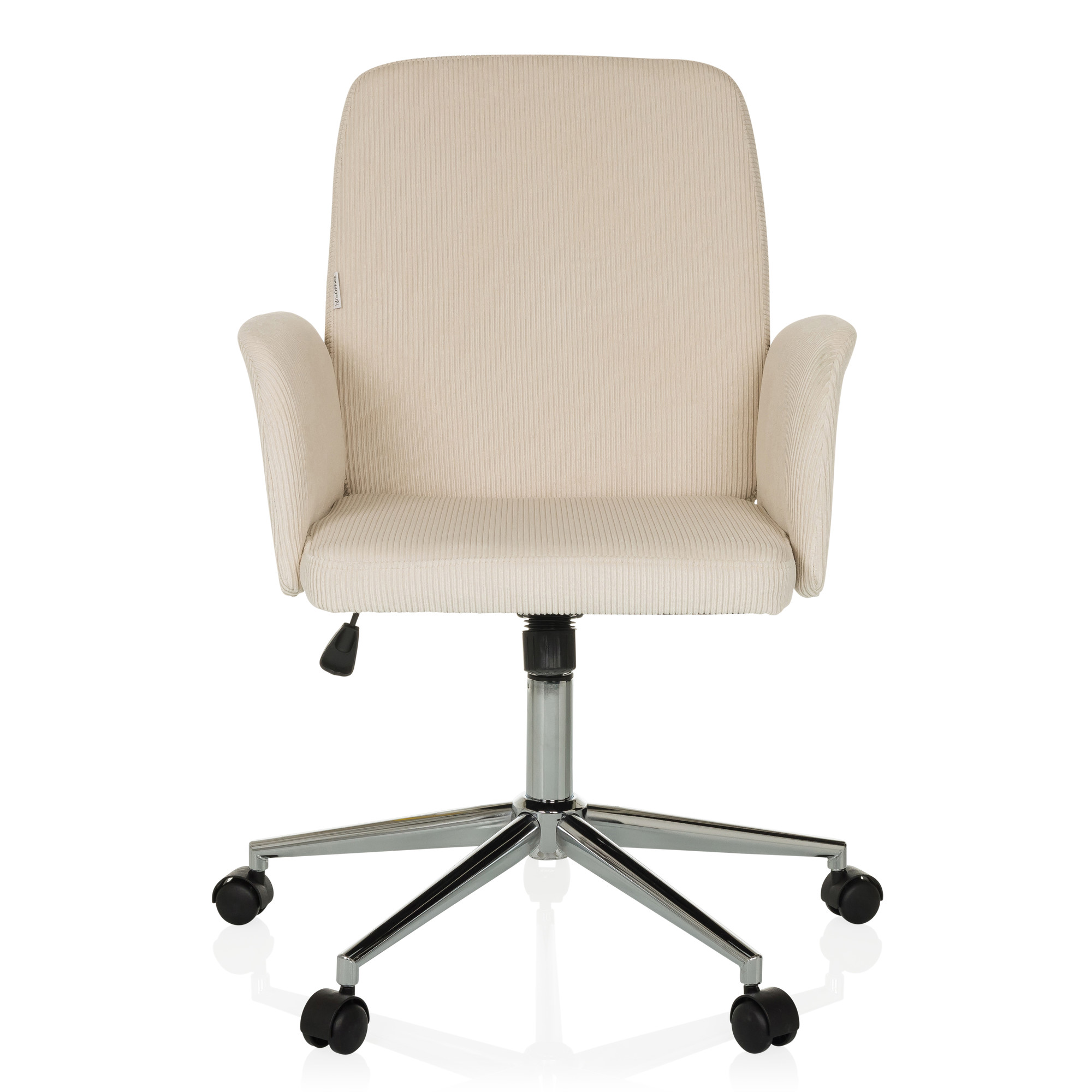 SOLAO CORD Sedia da ufficio Girevole con rotelle effetto velluto a coste Beige