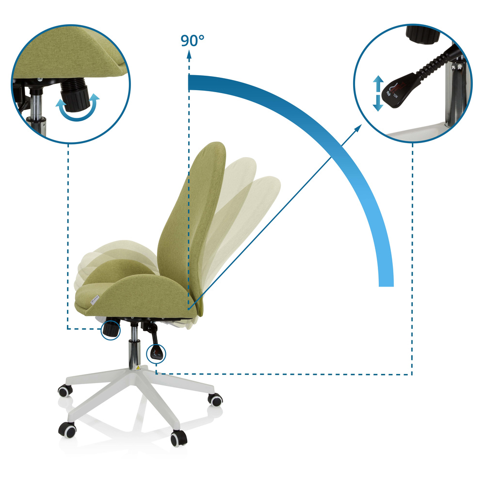 AVEA I Swivel office chair with casters Fabric Green