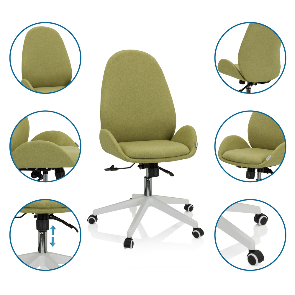 AVEA I Swivel office chair with casters Fabric Green