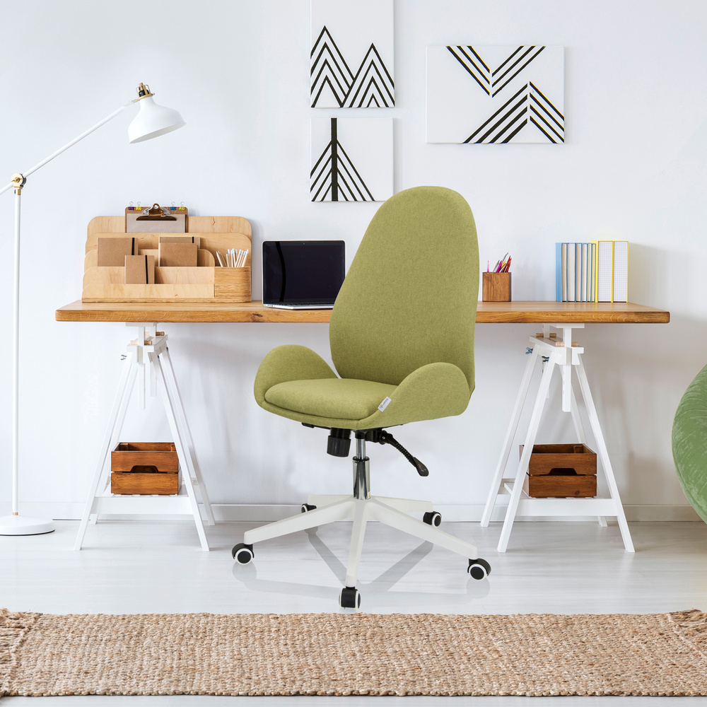 AVEA I Swivel office chair with casters Fabric Green