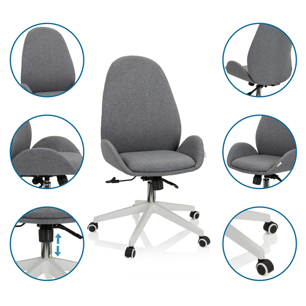 AVEA I Swivel office chair with casters Fabric Gray