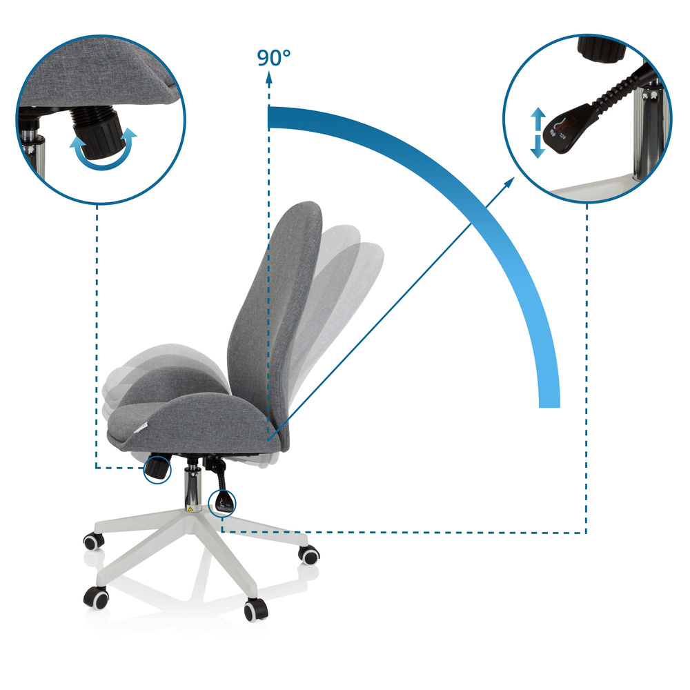 AVEA I Swivel office chair with casters Fabric Gray