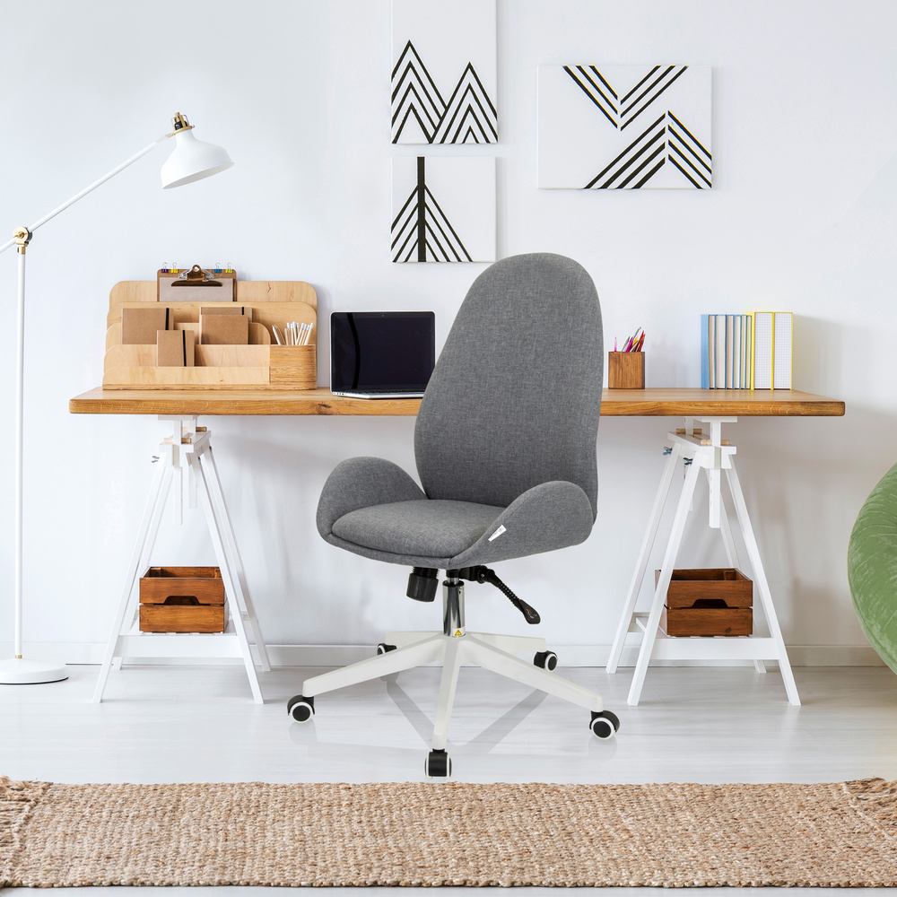 AVEA I Swivel office chair with casters Fabric Gray