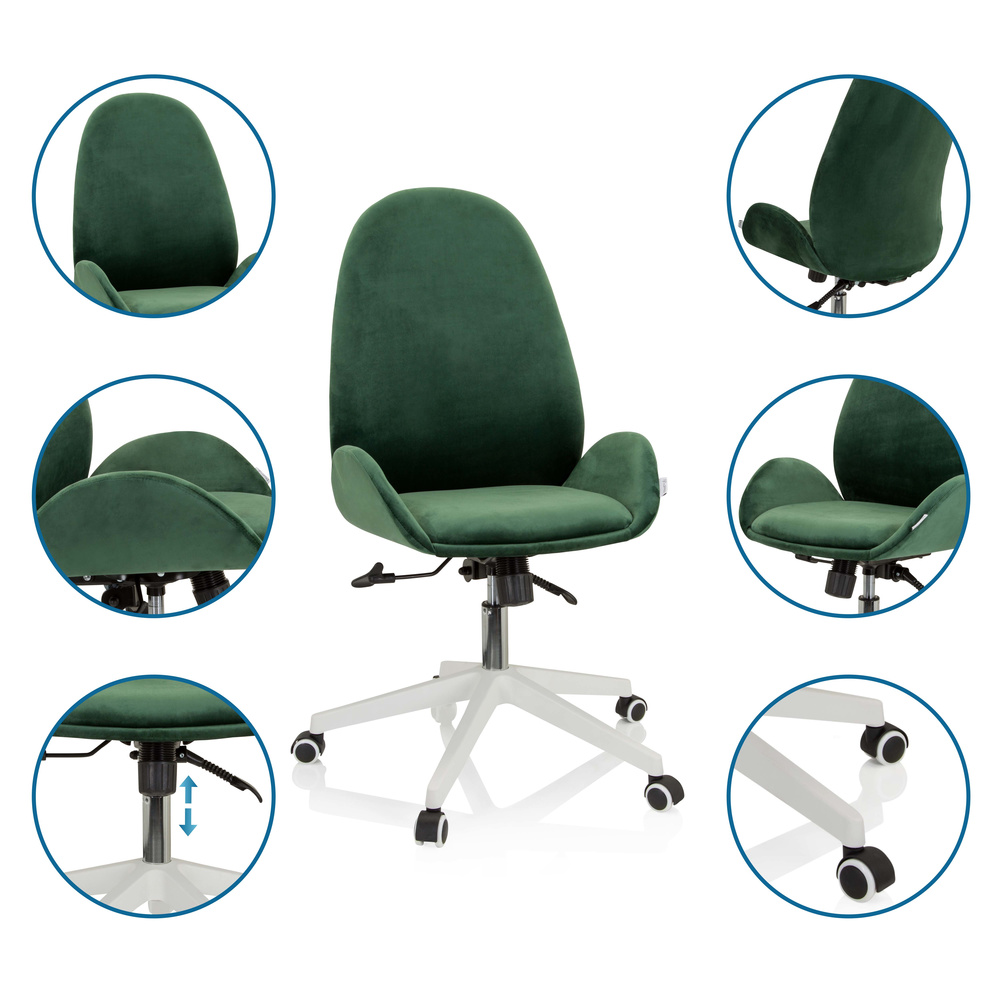 AVEA Office Chair Swivel with Casters Green
