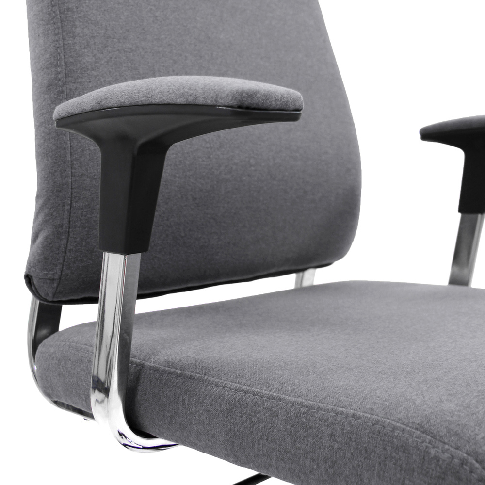 CHARLES I Office Chair Swivel with Casters Fabric Dark Grey