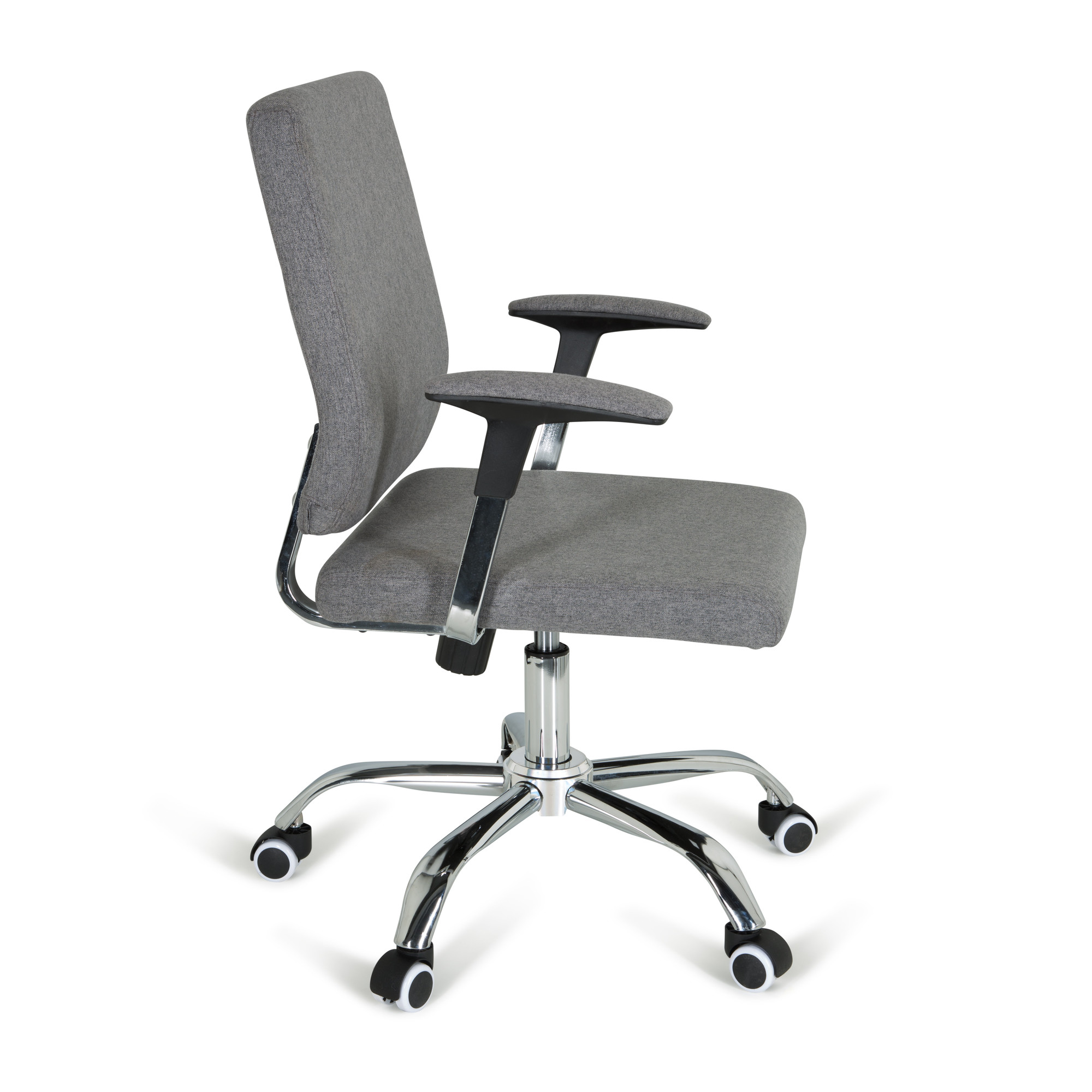 CHARLES I Office Chair Swivel with Casters Fabric Dark Grey