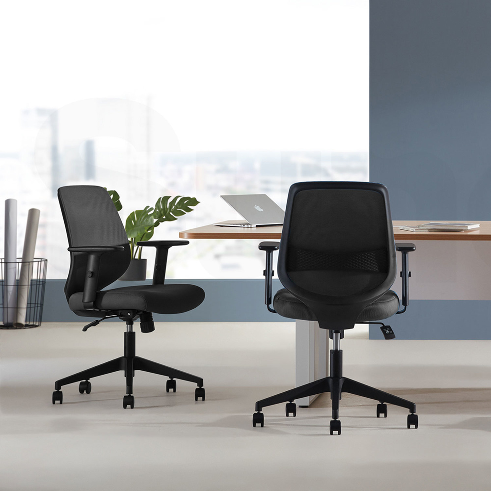 CHESTER Office chair Swivel with wheels Fabric Black