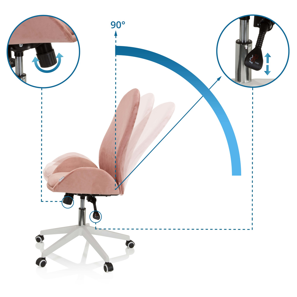AVEA Office Chair Swivel with Wheels Pink