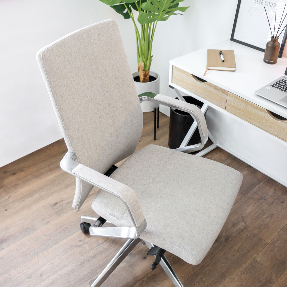 BESSONA Office chair Swiveling Fabric Beige