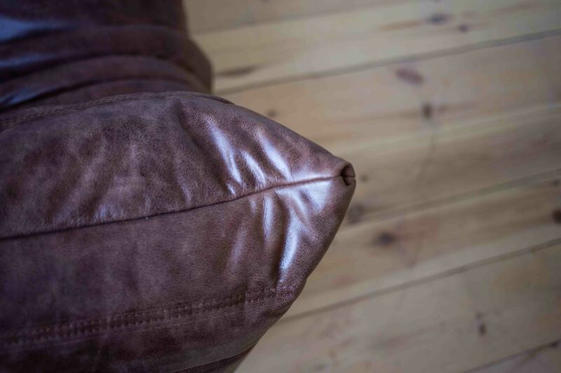 Togo Poltrona Pelle Pull-Up Marrone Noce